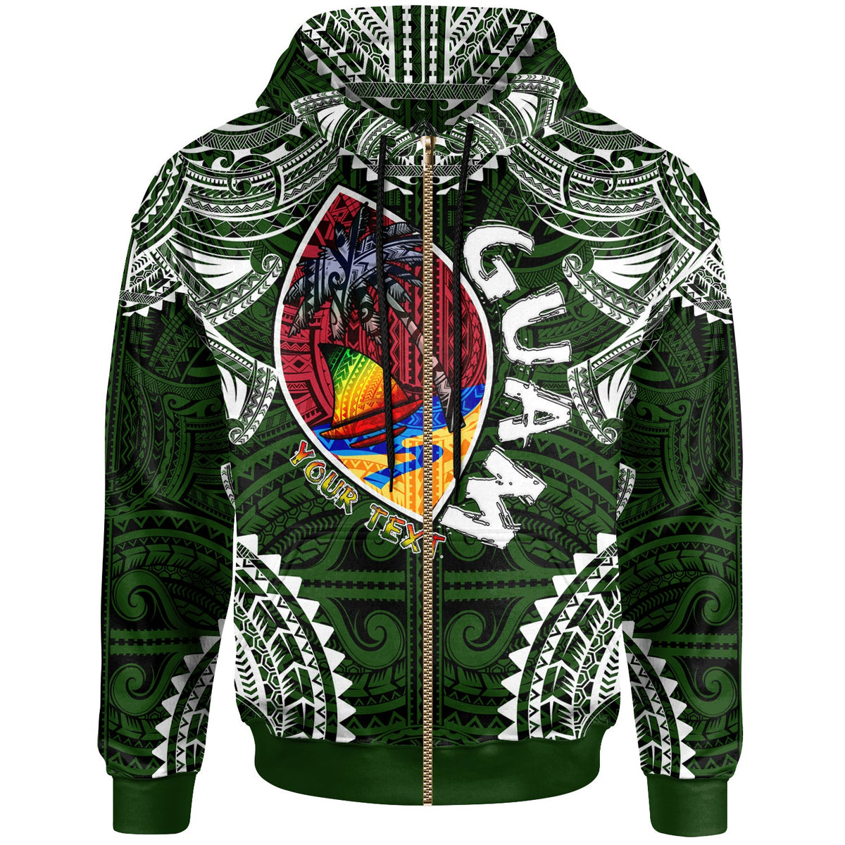 Guam Hoodie Custom Guam independence Day Wish You A Very Happy independence Day With Polynesian Patterns LT10 - Wonder Print Shop