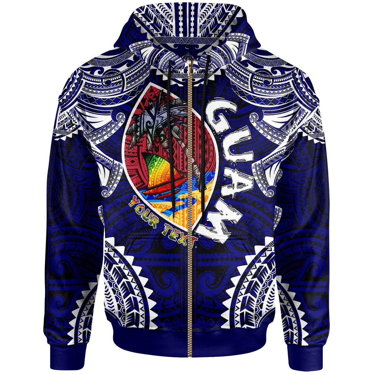 Guam Hoodie Custom Guam independence Day Wish You A Very Happy independence Day With Polynesian Patterns LT10 - Wonder Print Shop