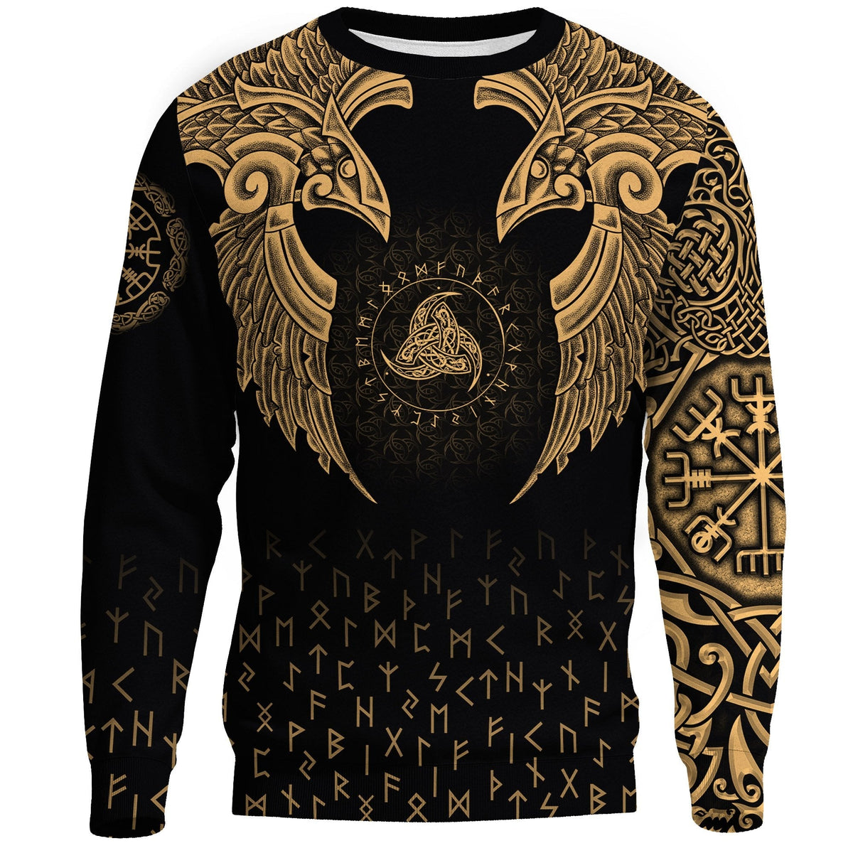 Viking Sweatshirt - Nordic Raven Tattoos RLT12 - Wonder Print Shop