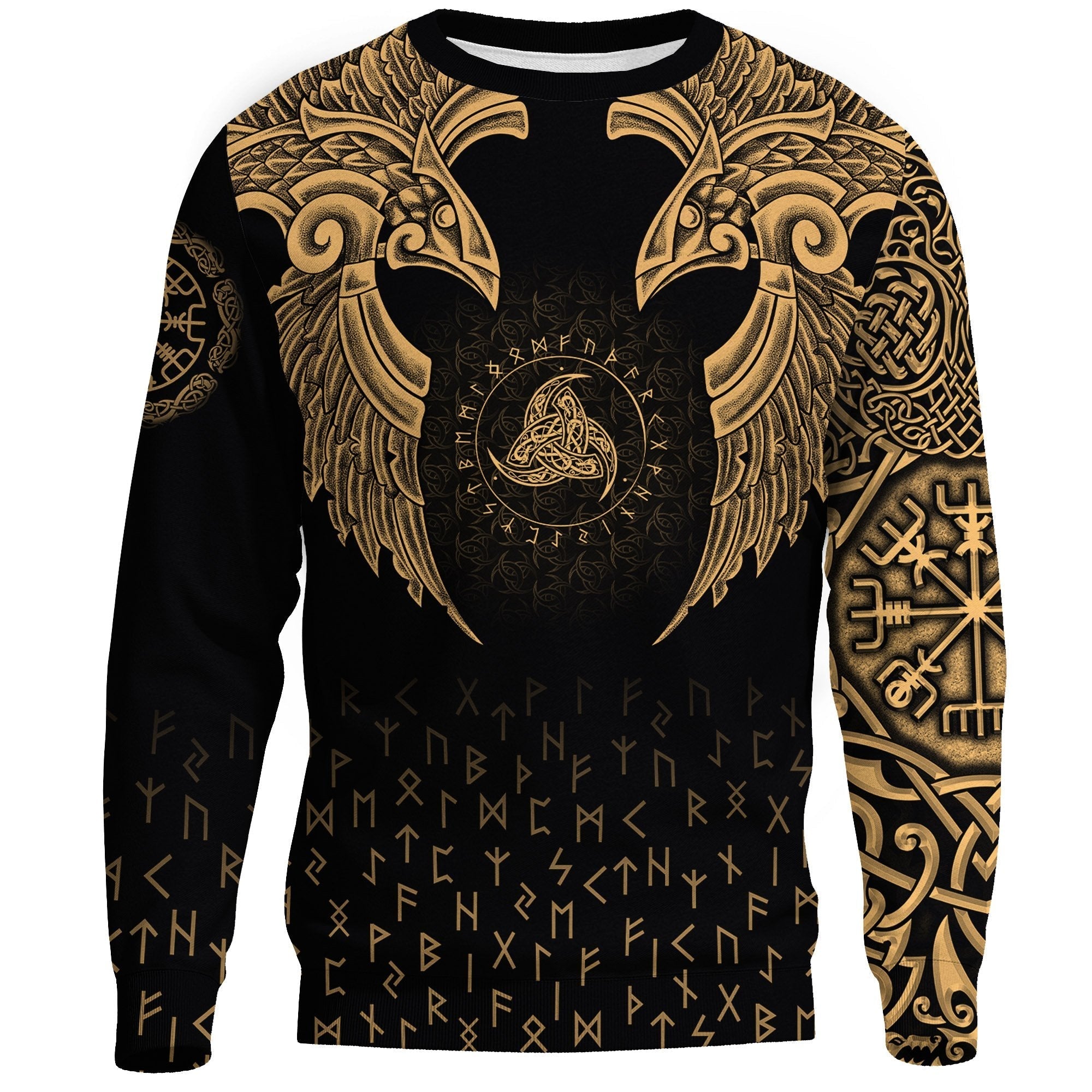 Viking Sweatshirt - Nordic Raven Tattoos RLT12 - Wonder Print Shop