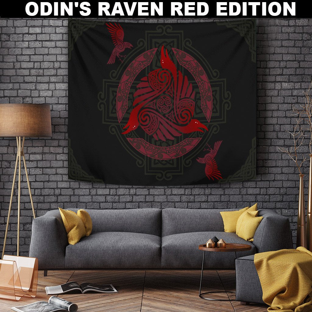 Viking Tapestry - Odin's Raven Red Edition RLT12 - Wonder Print Shop