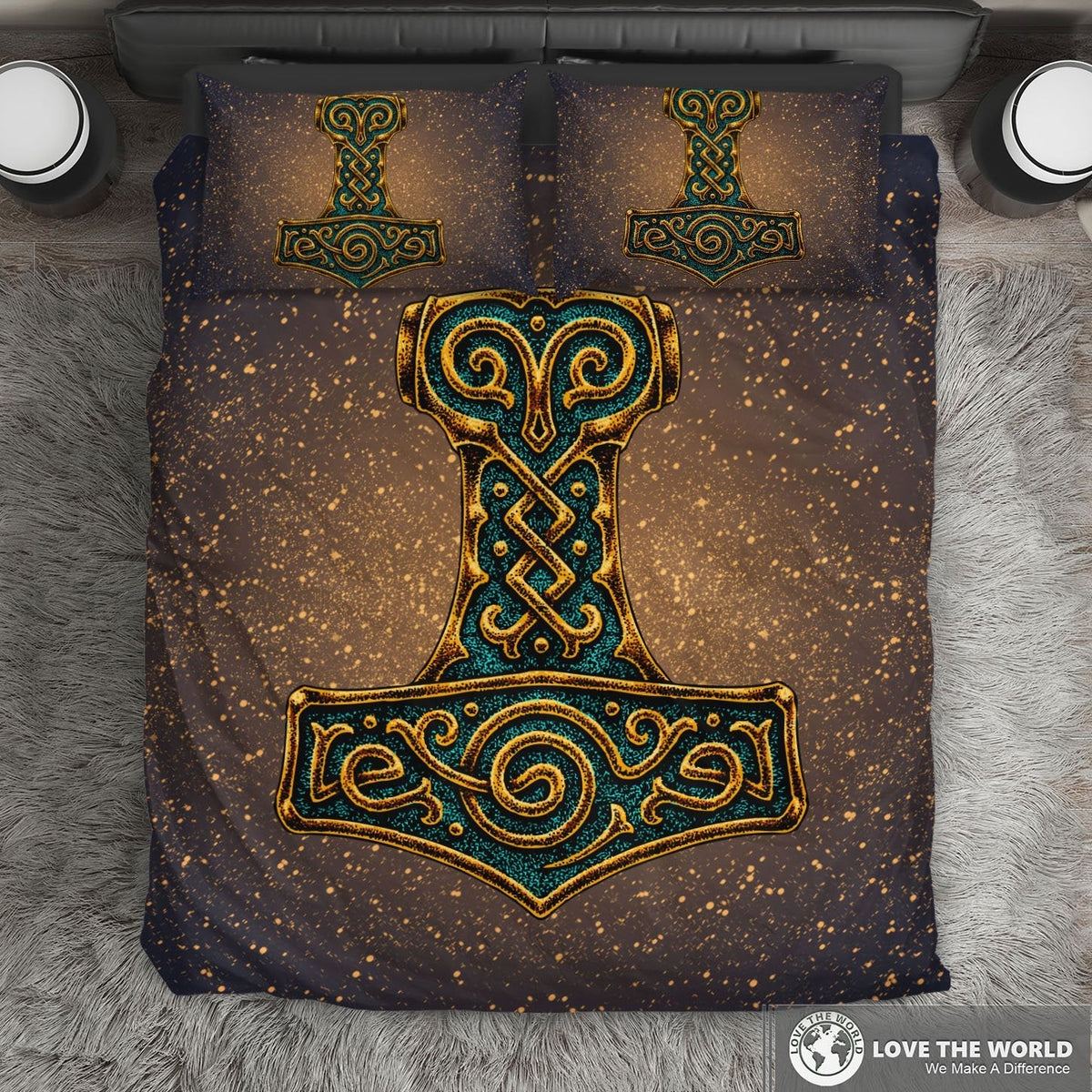 Viking Bedding Set, Mjolnir Of Thor RLT12 - Wonder Print Shop