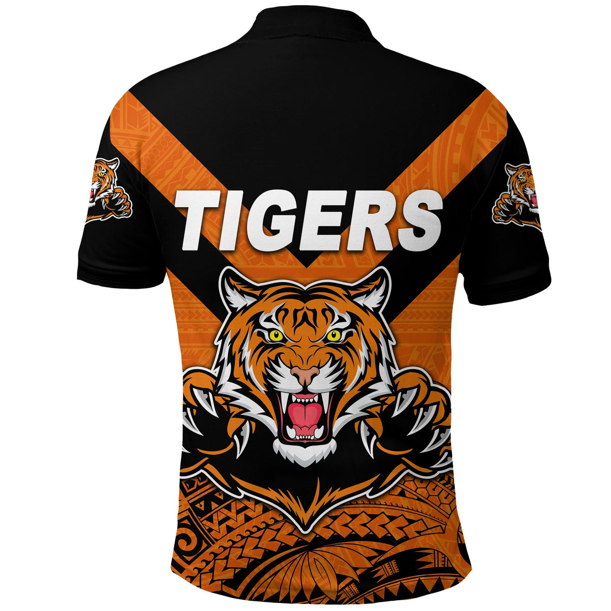 Papua New Guinea Lae Snax Tigers Polo Shirt Rugby Original Style Orange LT8 - Wonder Print Shop