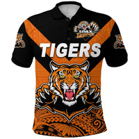 Papua New Guinea Lae Snax Tigers Polo Shirt Rugby Original Style Orange LT8 - Wonder Print Shop