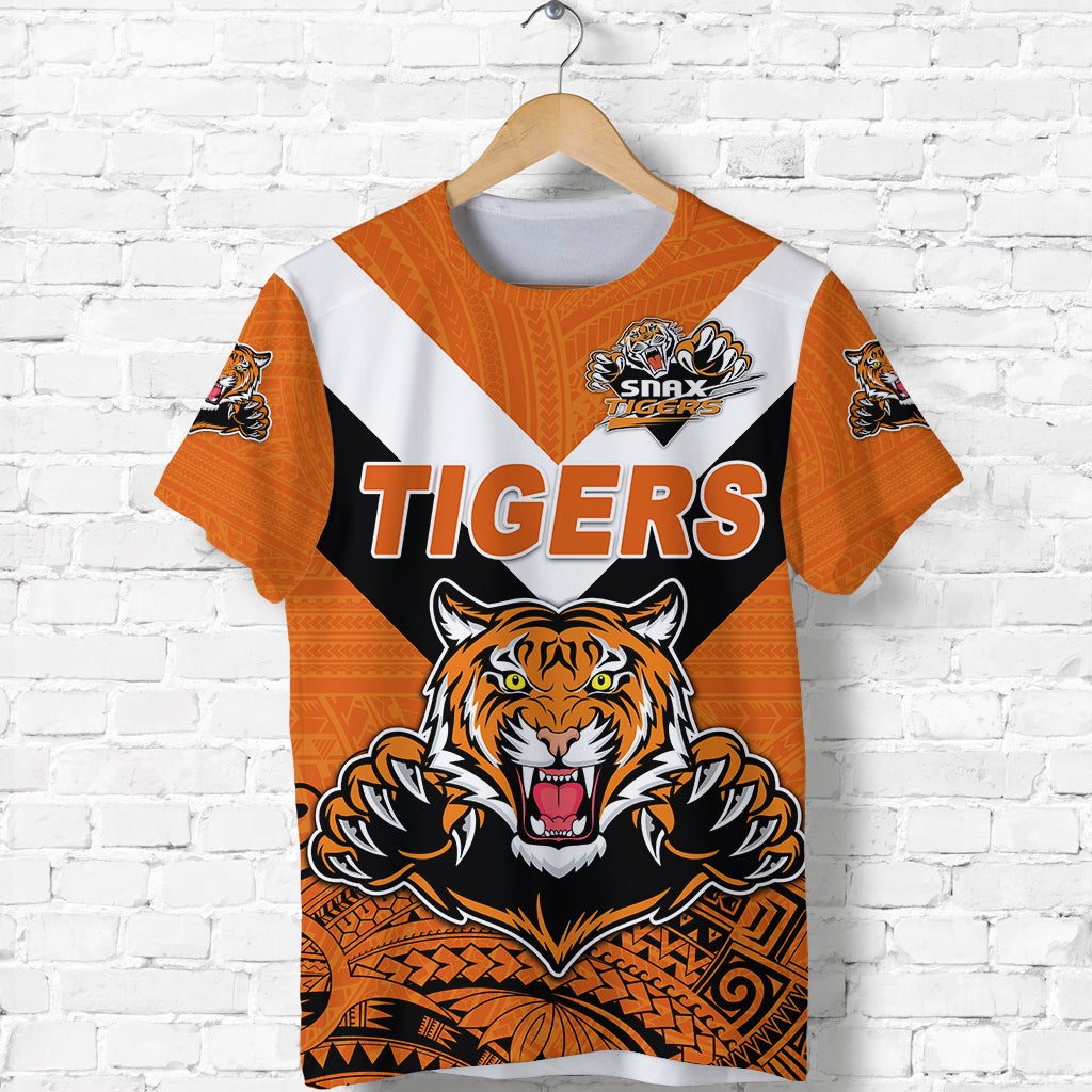 Custom Papua New Guinea Lae Snax Tigers T Shirt Rugby Simple Style Orange, Custom Text And Number LT8 - Wonder Print Shop