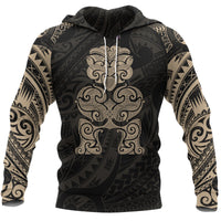 Tiki Maori Tattoo All Over Hoodie Gold - Wonder Print Shop