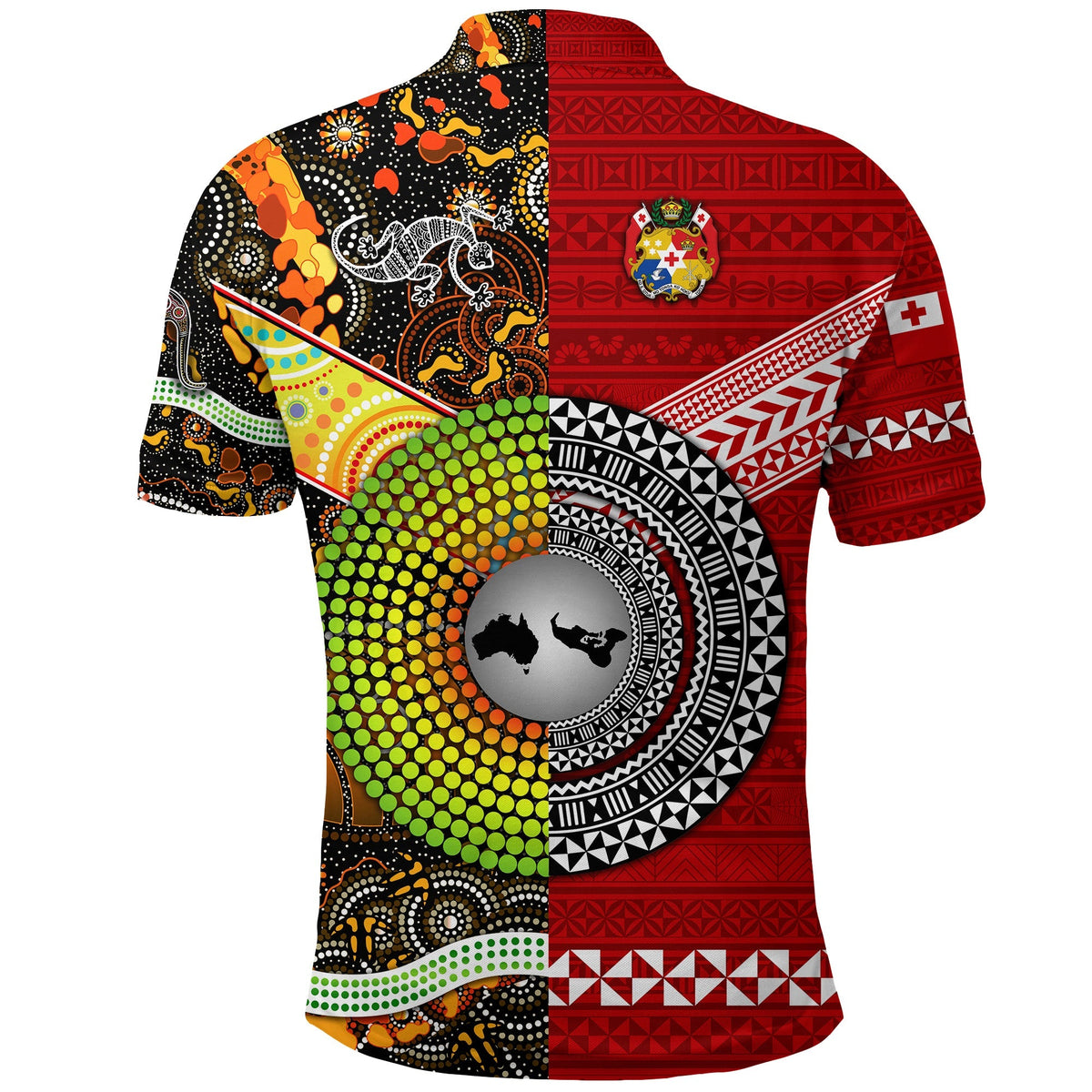 Tonga Ngatu and Australia Aboriginal Polo Shirt Together LT8 - Wonder Print Shop