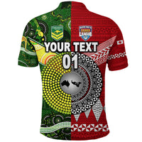 Custom Mate Maa Tonga Ngatu And Australia Kangaroos Aboriginal Polo Shirt Rugby Together LT8 - Wonder Print Shop