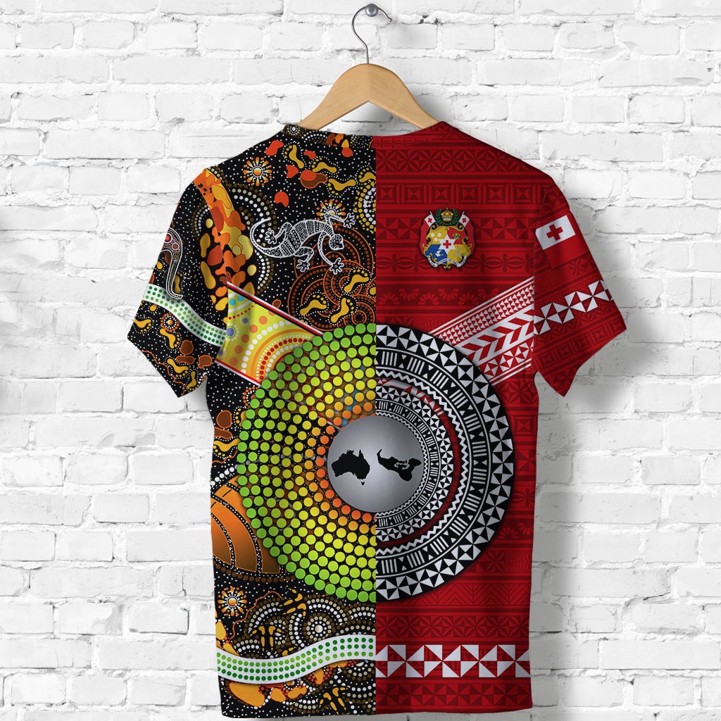 Tonga Ngatu and Australia Aboriginal T Shirt Together LT8 - Wonder Print Shop