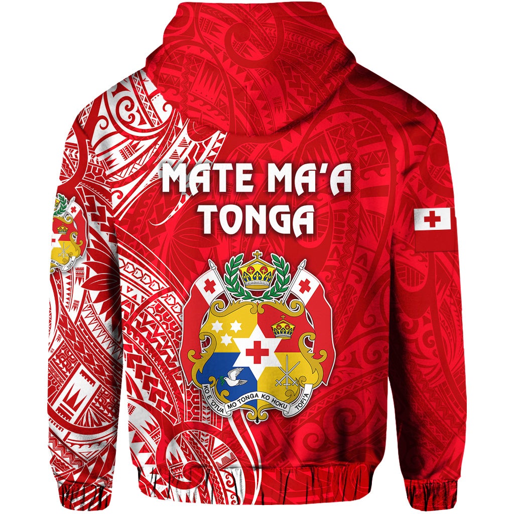 Tonga Hoodie Coat Of Arms Simple Vibes Bright Red LT8 - Wonder Print Shop