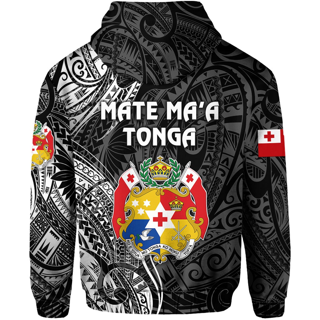 Tonga Hoodie Coat Of Arms Simple Vibes Black LT8 - Wonder Print Shop