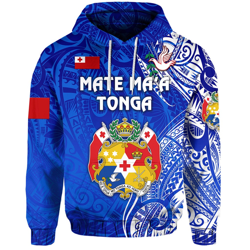 Tonga Hoodie Coat Of Arms Simple Vibes Blue LT8 - Wonder Print Shop