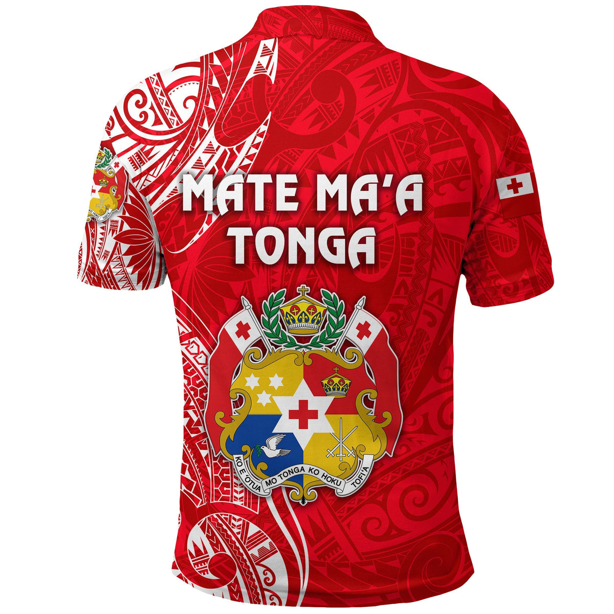 Tonga Polo Shirt Coat Of Arms Simple Vibes Bright Red LT8 - Wonder Print Shop