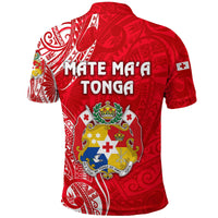 Tonga Polo Shirt Coat Of Arms Simple Vibes Bright Red LT8 - Wonder Print Shop