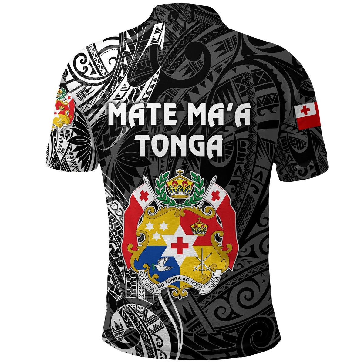 Tonga Polo Shirt Coat Of Arms Simple Vibes Black LT8 - Wonder Print Shop