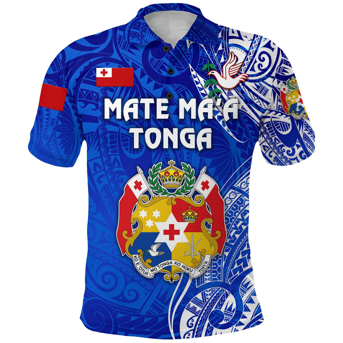 Tonga Polo Shirt Coat Of Arms Simple Vibes Blue LT8 - Wonder Print Shop