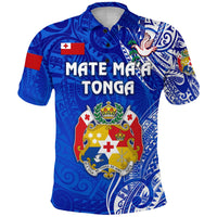 Tonga Polo Shirt Coat Of Arms Simple Vibes Blue LT8 - Wonder Print Shop