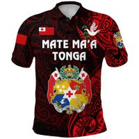 Tonga Polo Shirt Coat Of Arms Simple Vibes Red LT8 - Wonder Print Shop