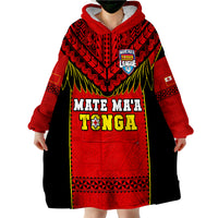 Tonga Rugby Mate Maa Tonga Pacific Ngatu Black Wearable Blanket Hoodie - Wonder Print Shop