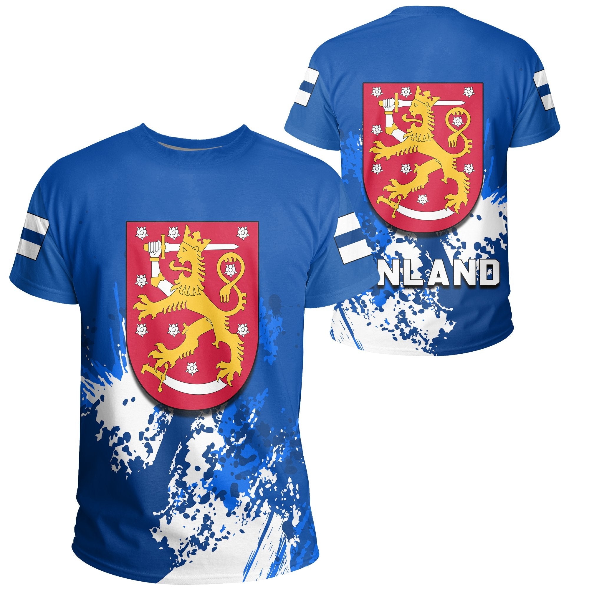 finland-coat-of-arms-t-shirt-spaint-style