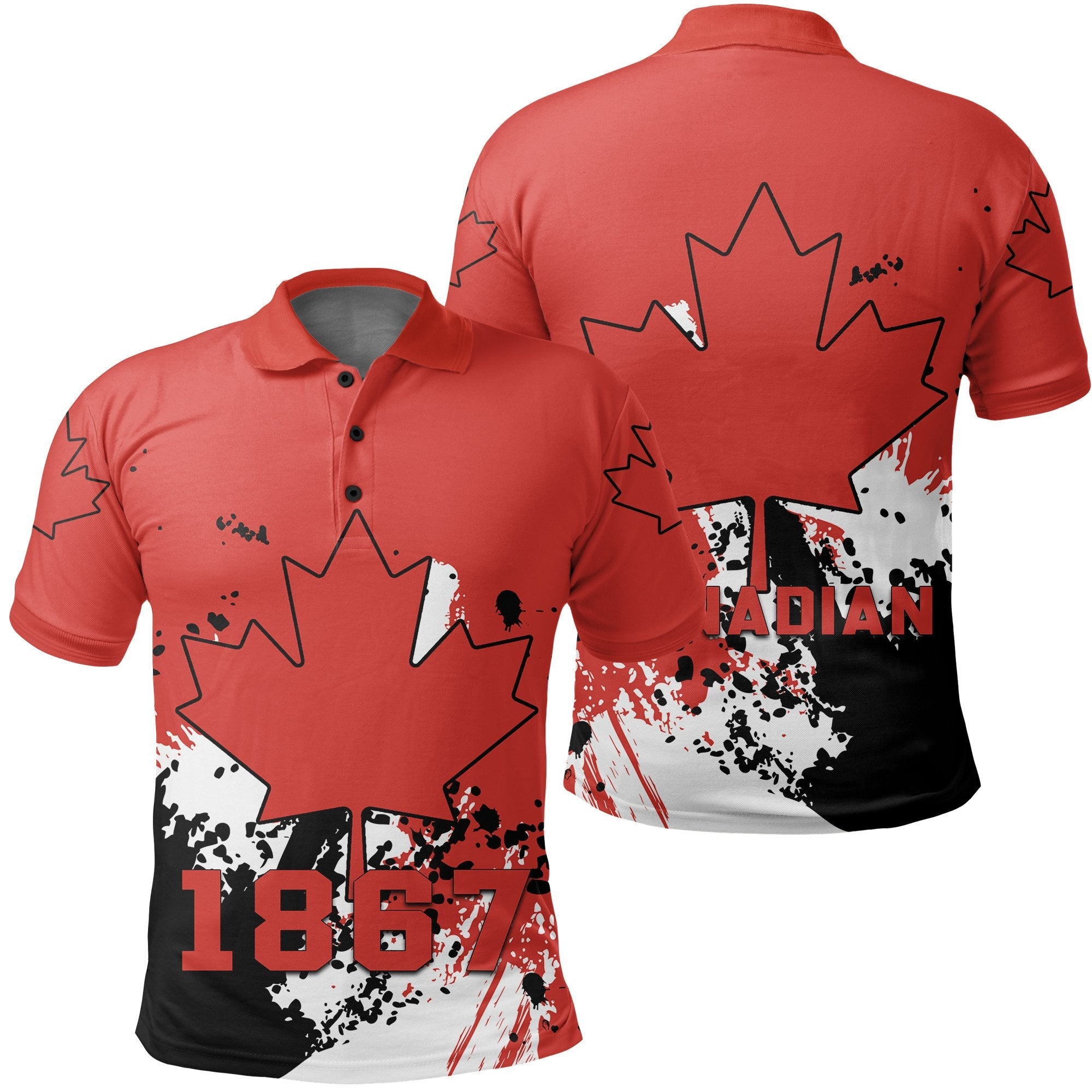 canada-coat-of-arms-polo-shirt-spaint-style