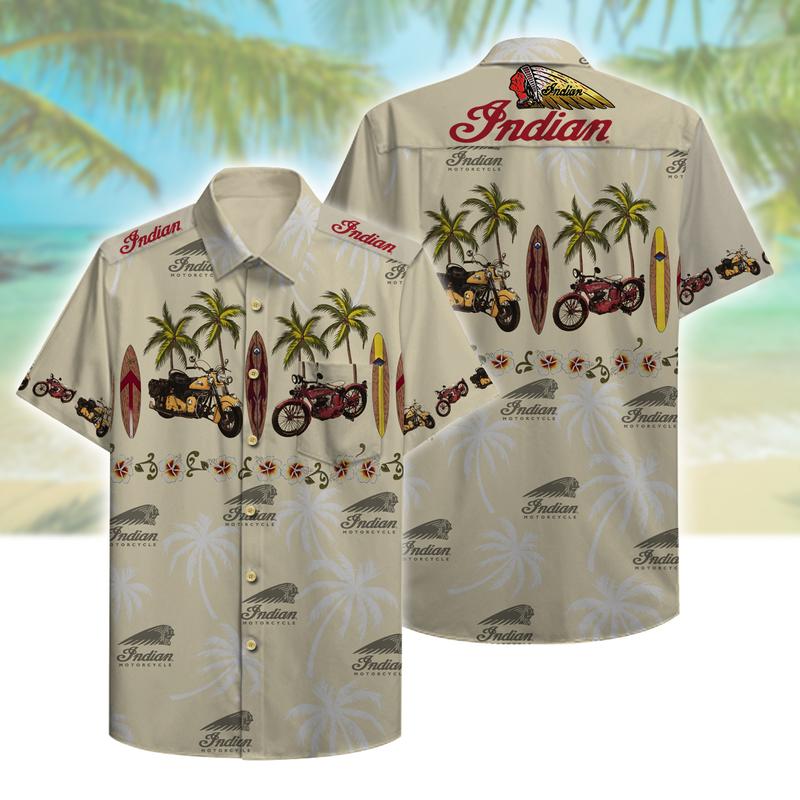 Indian Motorcycle Tropical Hawaiian Shirt - Wonder Print Shop