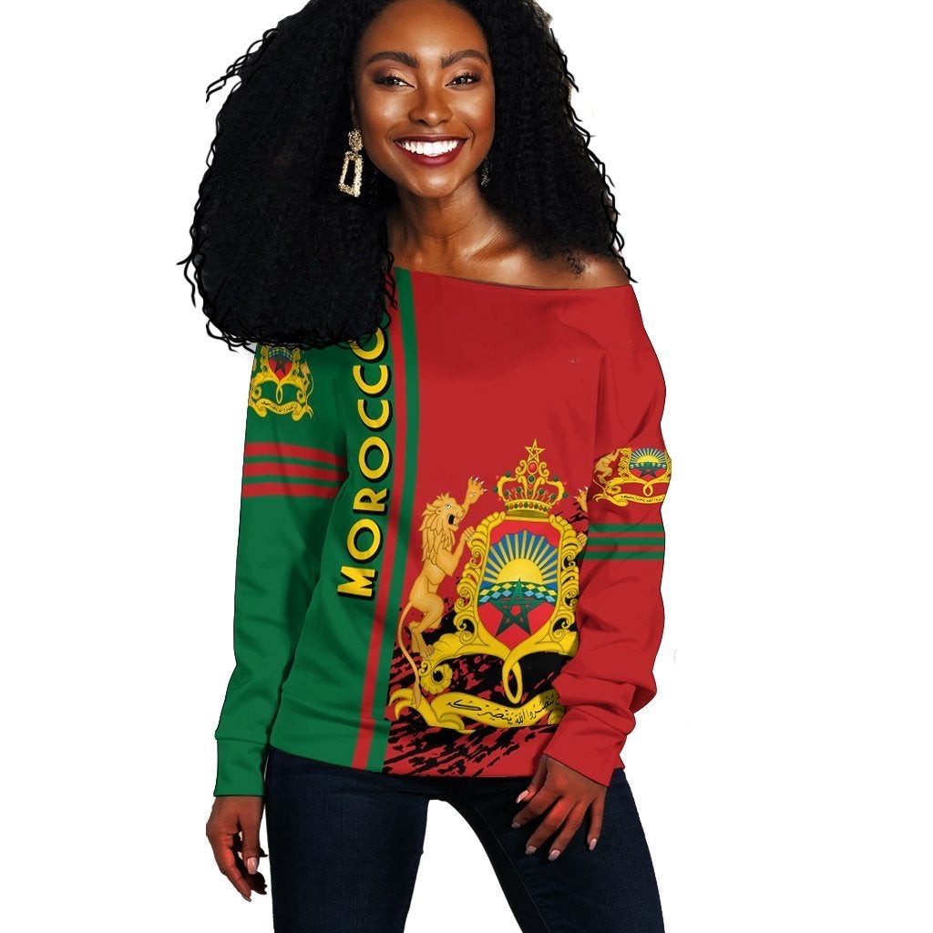 Wonder Print Shop Sweater - Morocco Women Off Shoulder Quarter Style - Wonder Print Shop