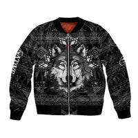 Native American Tribal Pattern With Wolf - Born Wild Bomber Jacket TS07 - Wonder Print Shop