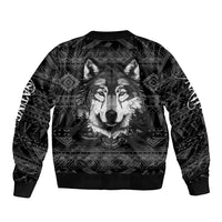 Native American Tribal Pattern With Wolf - Born Wild Bomber Jacket TS07 - Wonder Print Shop