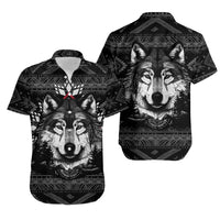 Native American Tribal Pattern With Wolf - Born Wild Hawaiian Shirt TS07 - Wonder Print Shop