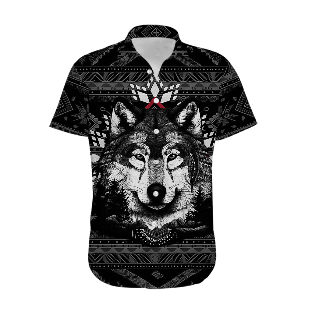 Native American Tribal Pattern With Wolf - Born Wild Hawaiian Shirt TS07 - Wonder Print Shop