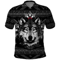 Native American Tribal Pattern With Wolf Born Wild Polo Shirt TS07 - Wonder Print Shop