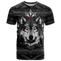 Native American Tribal Pattern With Wolf Born Wild T Shirt TS07 - Wonder Print Shop