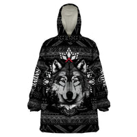 Native American Tribal Pattern With Wolf - Born Wild Wearable Blanket Hoodie TS07 - Wonder Print Shop