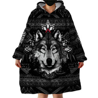 Native American Tribal Pattern With Wolf - Born Wild Wearable Blanket Hoodie TS07 - Wonder Print Shop