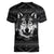 Native American Tribal Pattern With Wolf - Born Wild Women V Neck T Shirt TS07 - Wonder Print Shop