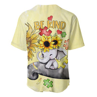 Autism Acceptance Month - Elephant With Sunflower Baseball Jersey TS07 - Wonder Print Shop