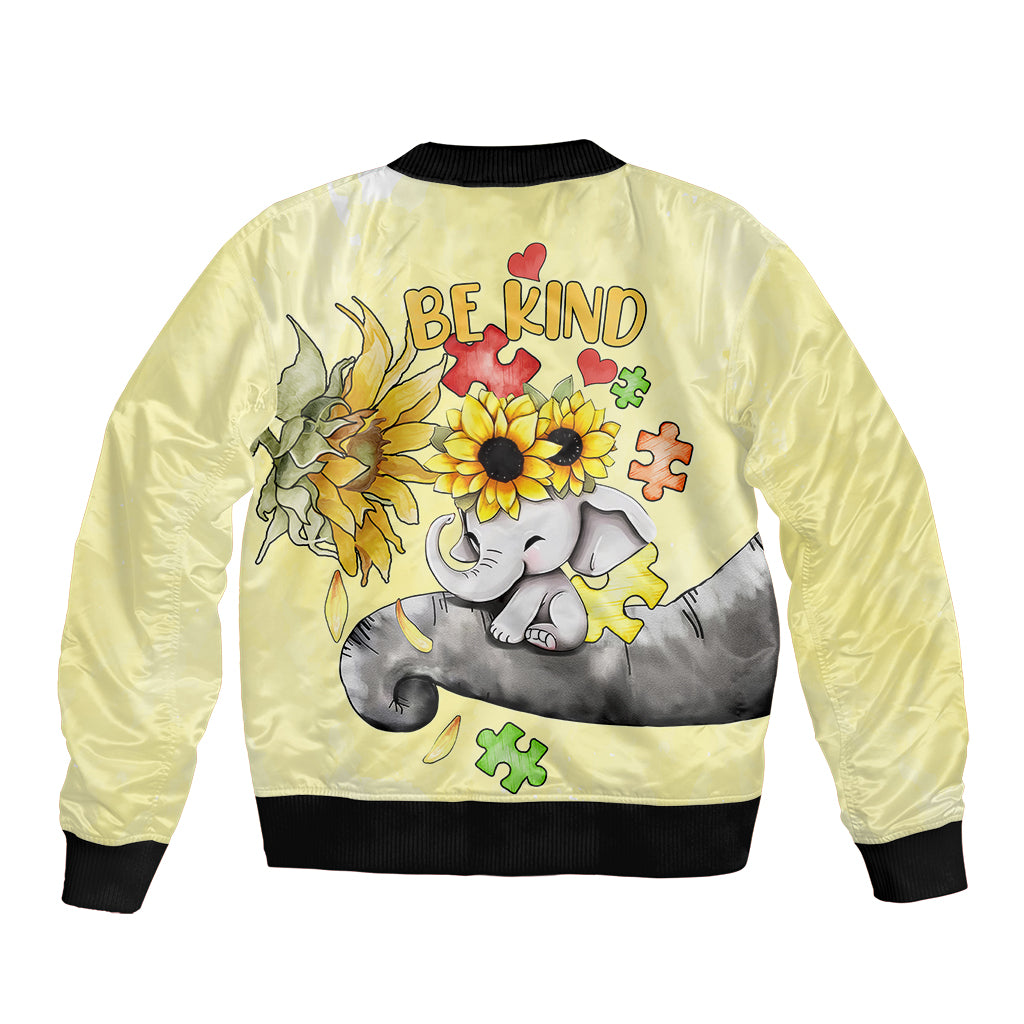 Autism Acceptance Month - Elephant With Sunflower Bomber Jacket TS07 - Wonder Print Shop