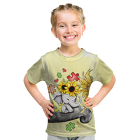 Autism Acceptance Month - Elephant With Sunflower Kid T Shirt TS07 - Wonder Print Shop