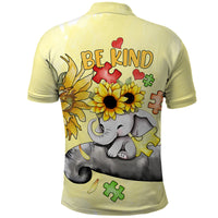 Autism Acceptance Month Elephant With Sunflower Polo Shirt TS07 - Wonder Print Shop