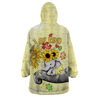 Autism Acceptance Month - Elephant With Sunflower Wearable Blanket Hoodie TS07 - Wonder Print Shop