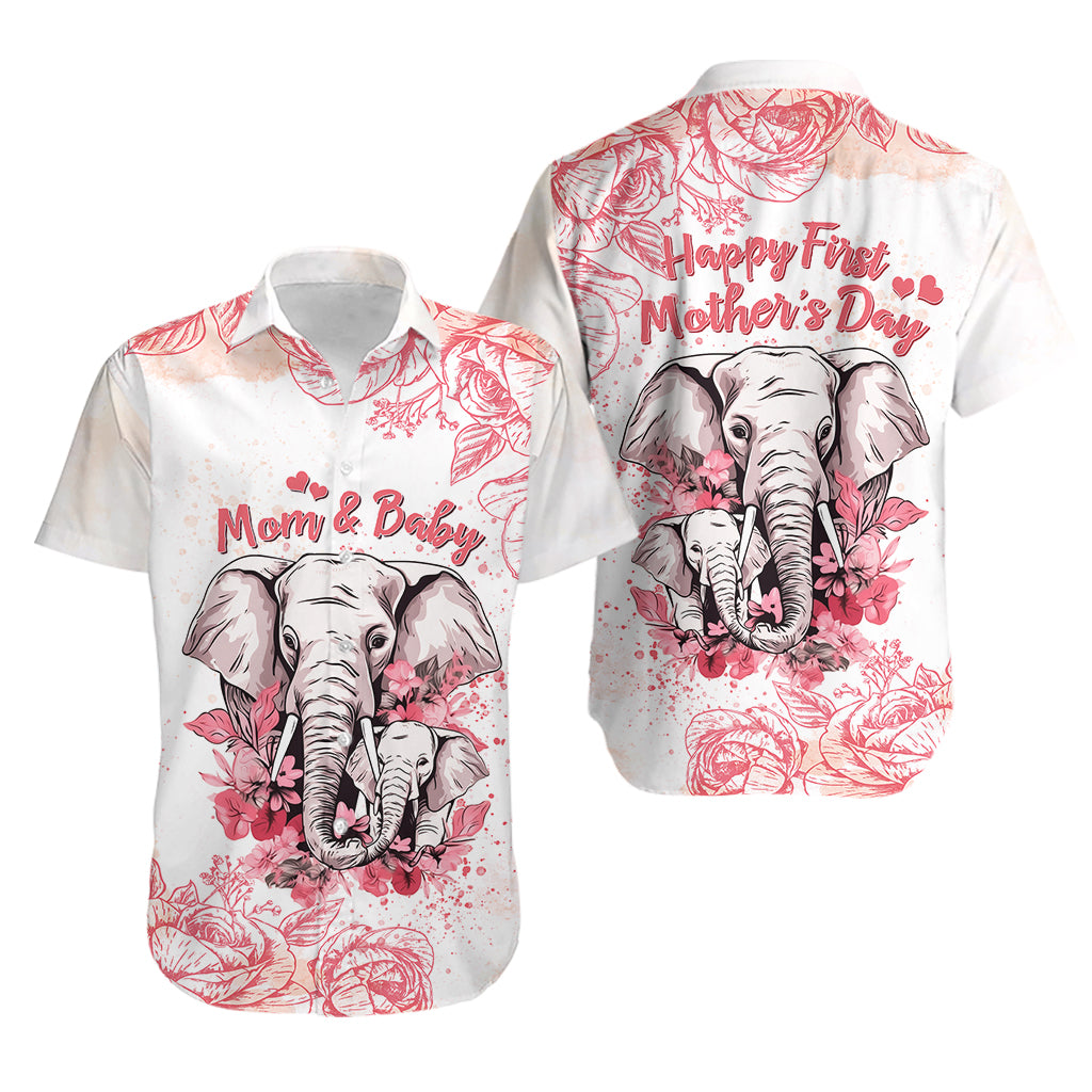 Personalised Mother's Day Elephant Mom & Baby First Mother Day Together Hawaiian Shirt TS07 - Wonder Print Shop