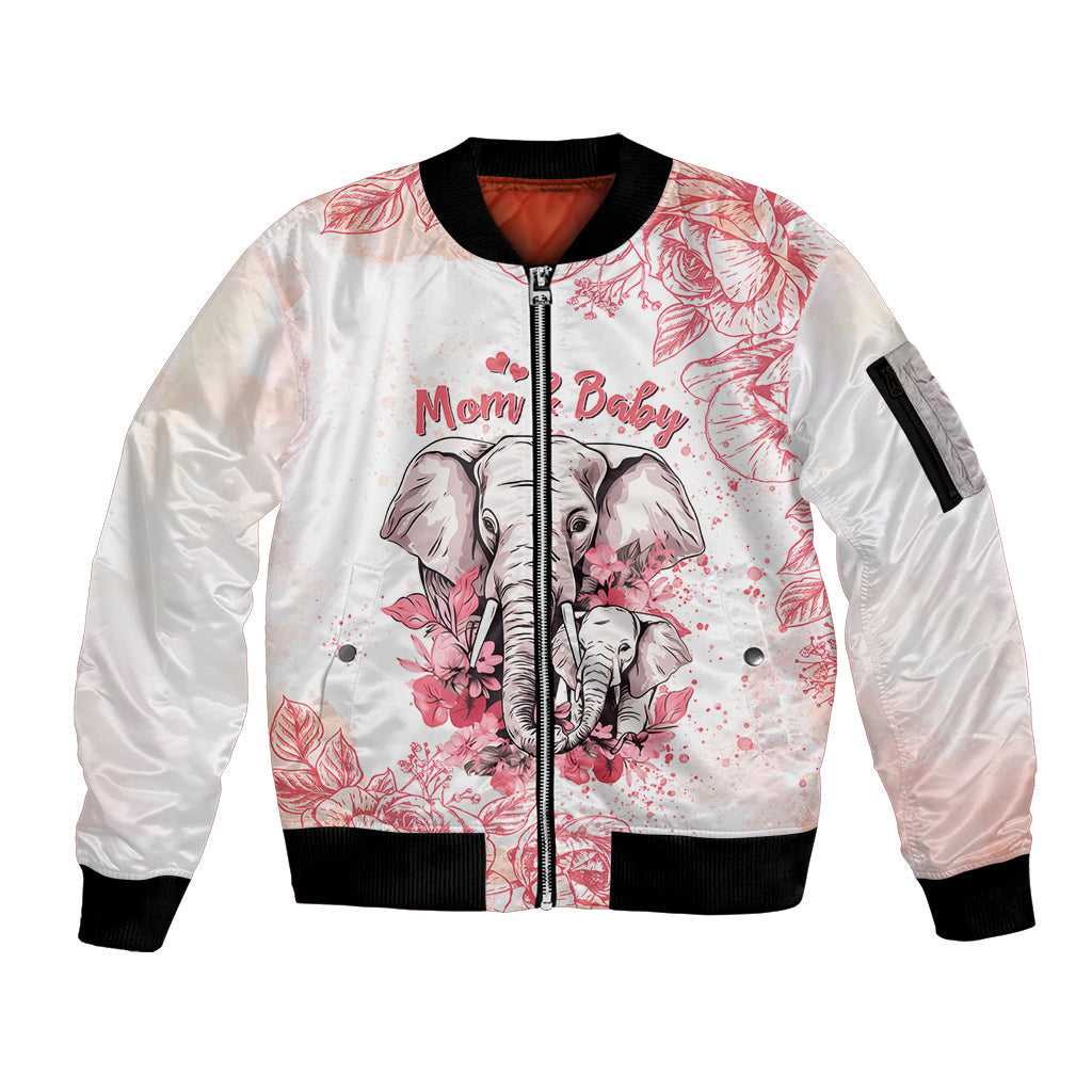 Personalised Mother's Day Elephant Mom & Baby First Mother Day Together Sleeve Zip Bomber Jacket TS07 - Wonder Print Shop