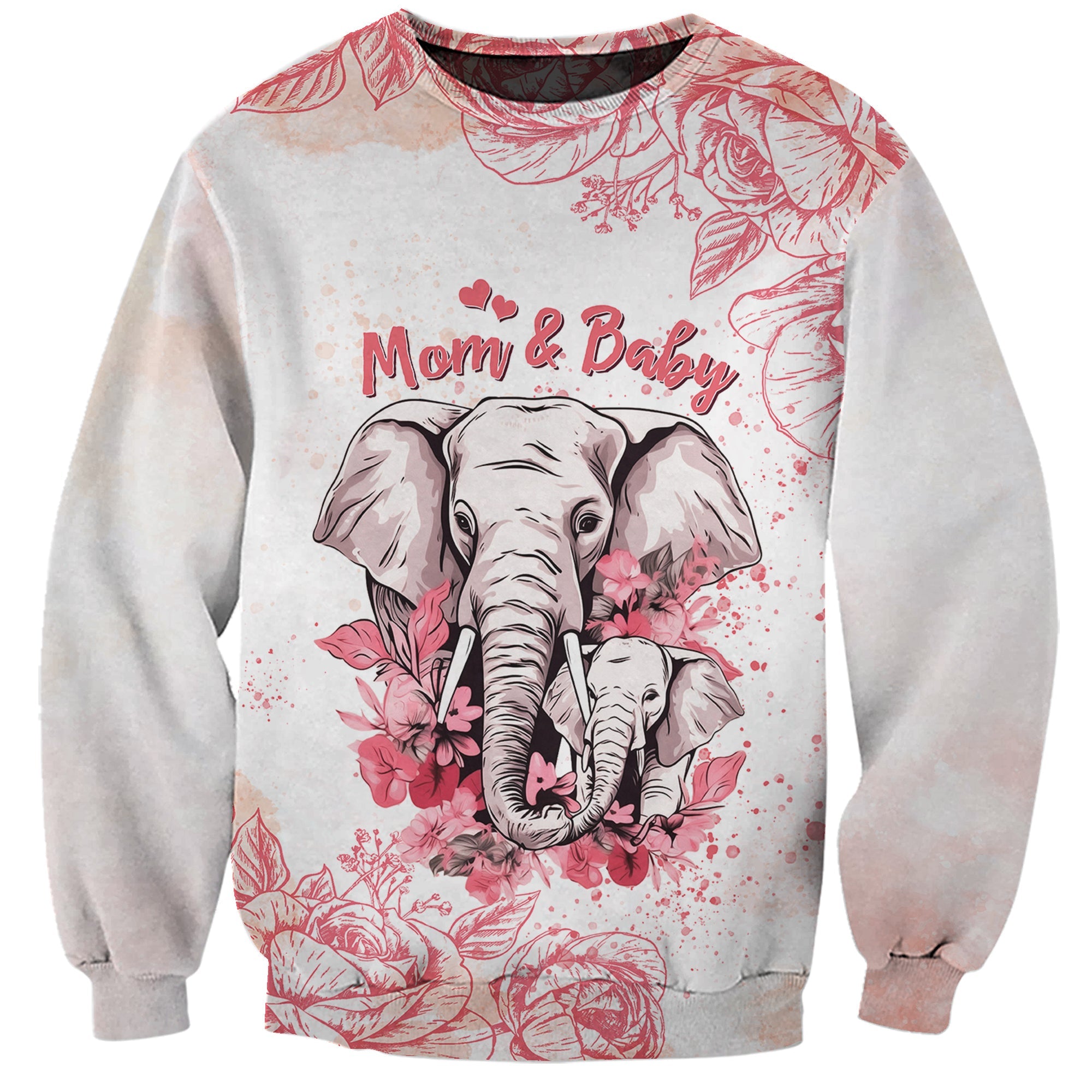 Personalised Mother's Day Elephant Mom & Baby First Mother Day Together Sweatshirt TS07 - Wonder Print Shop
