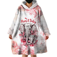 Personalised Mother's Day Elephant Mom & Baby First Mother Day Together Wearable Hoodie Blanket TS07 - Wonder Print Shop