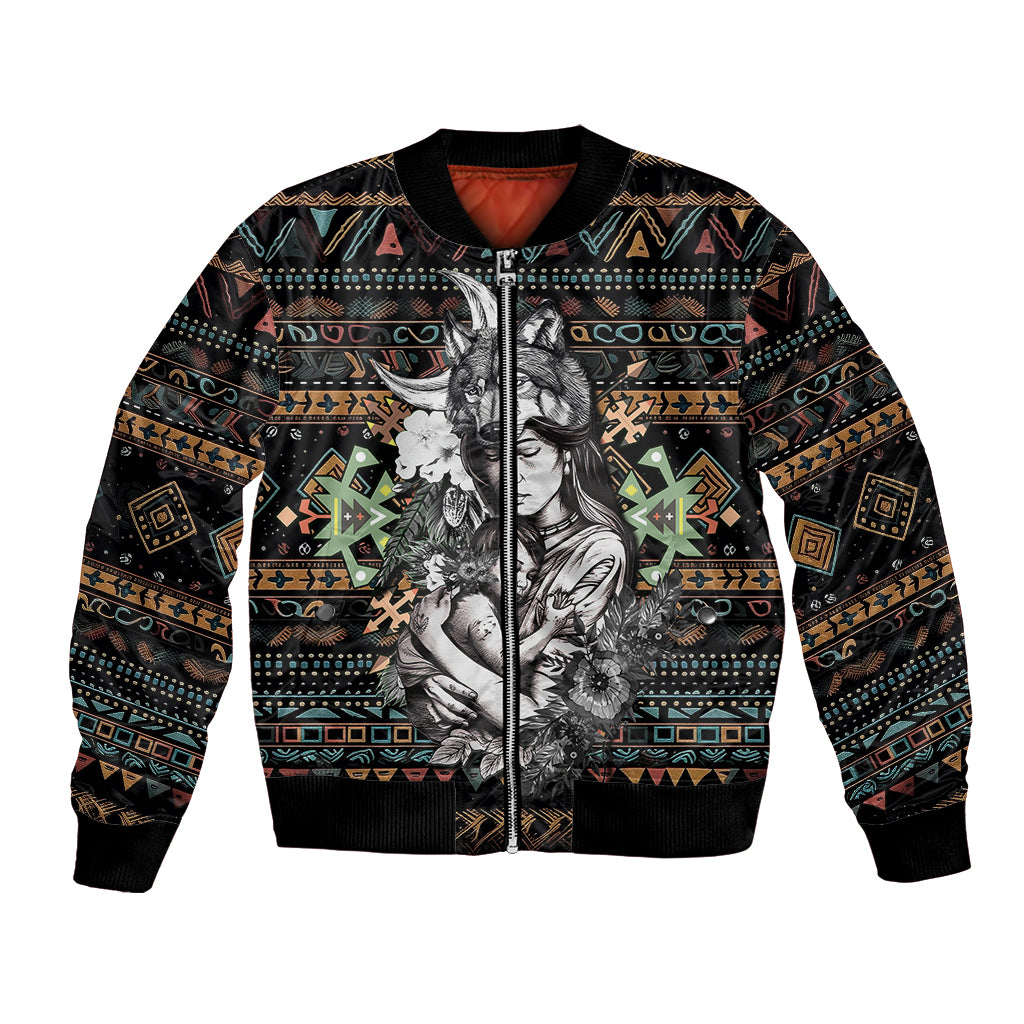Native American Clothing - In Mother's Cradle Bomber Jacket TS07 - Wonder Print Shop