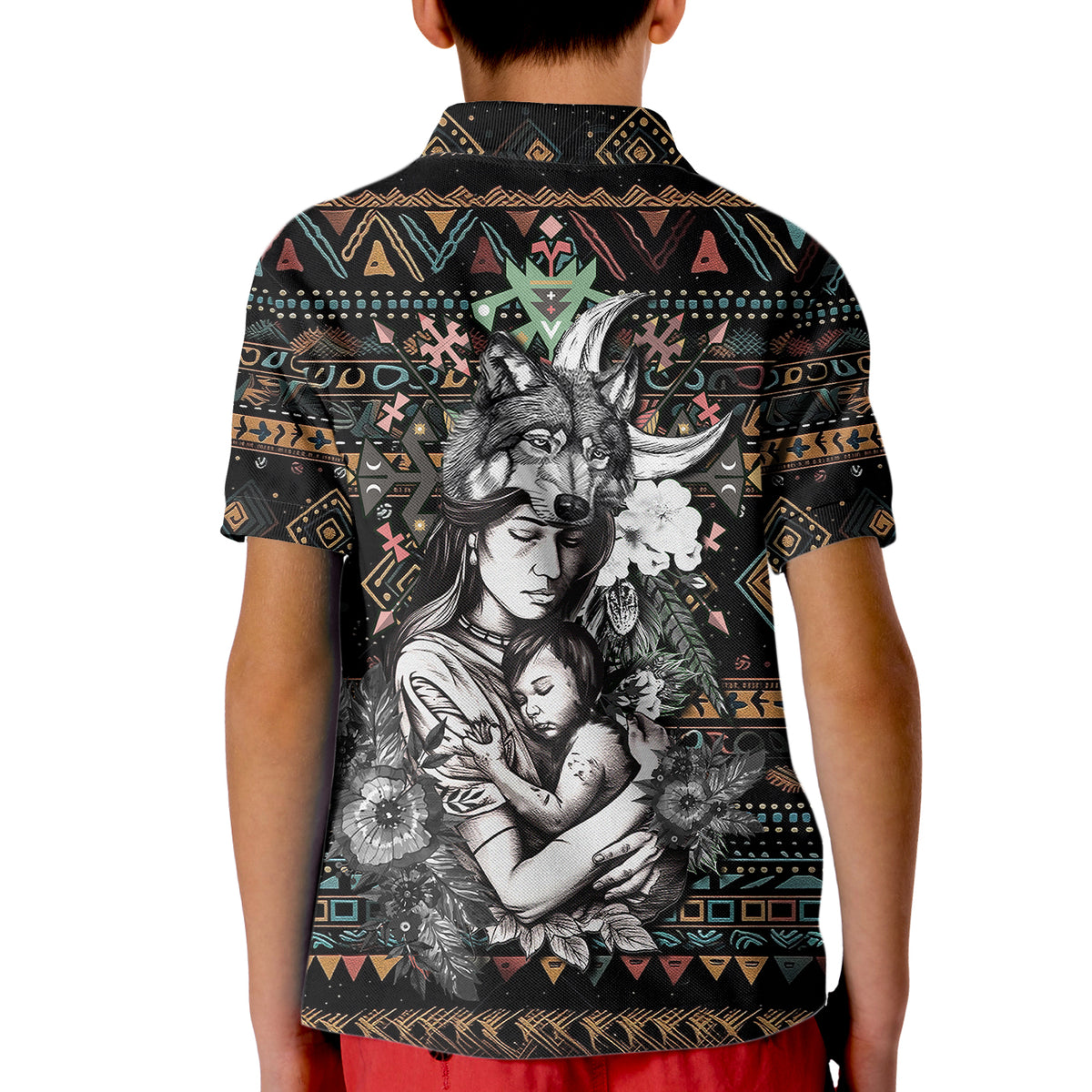 Native American Clothing In Mothers Cradle Polo Shirt for Kid TS07 - Wonder Print Shop