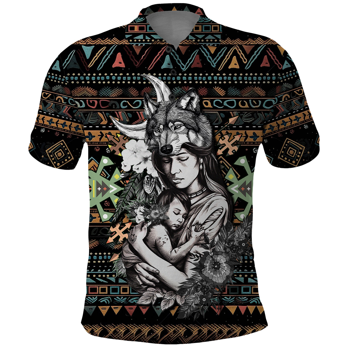 Native American Clothing In Mothers Cradle Polo Shirt TS07 - Wonder Print Shop