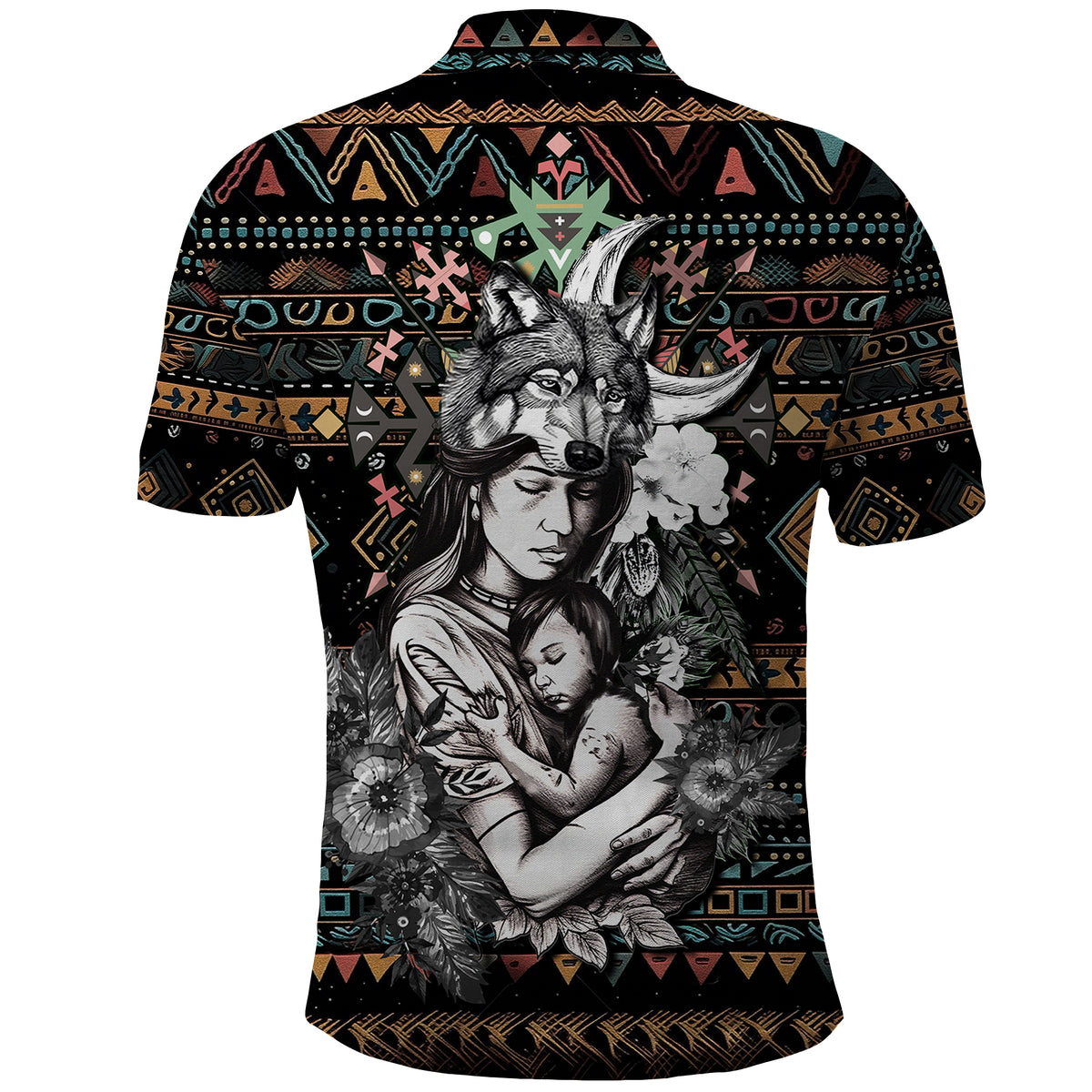 Native American Clothing In Mothers Cradle Polo Shirt TS07 - Wonder Print Shop