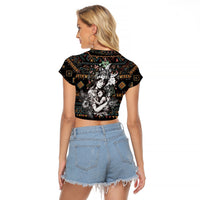 Native American Clothing - In Mother's Cradle Raglan Cropped T Shirt TS07 - Wonder Print Shop